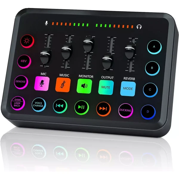 F11 Gaming Audio Mixer Interface, 48V Phantom Power