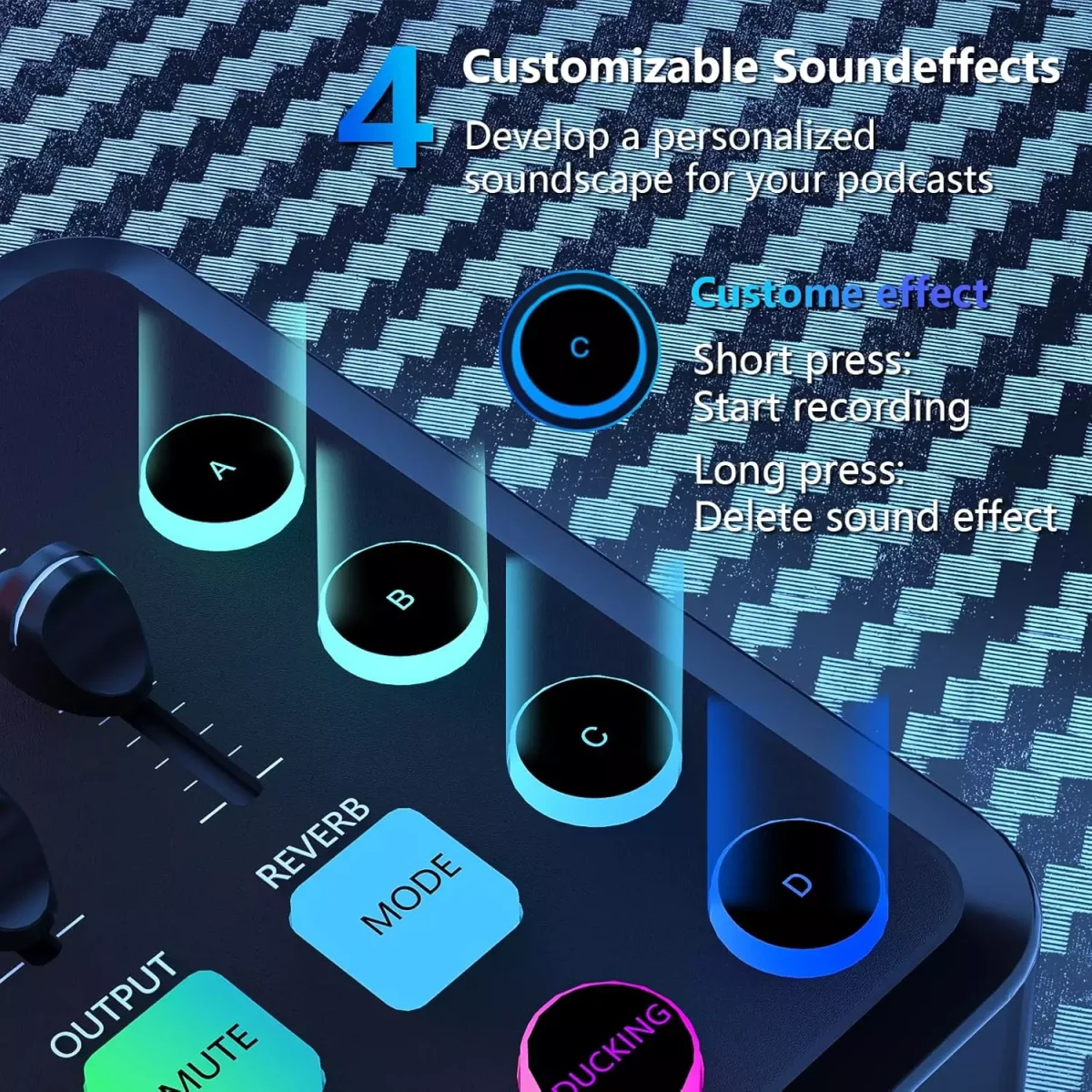 F11 Gaming Audio Mixer Interface, 48V Phantom Power