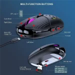K-Snake BM900 Wireless Rechargable Mouse - 3200 DPI - Silent Clicks - 2 Side Buttons (Black)