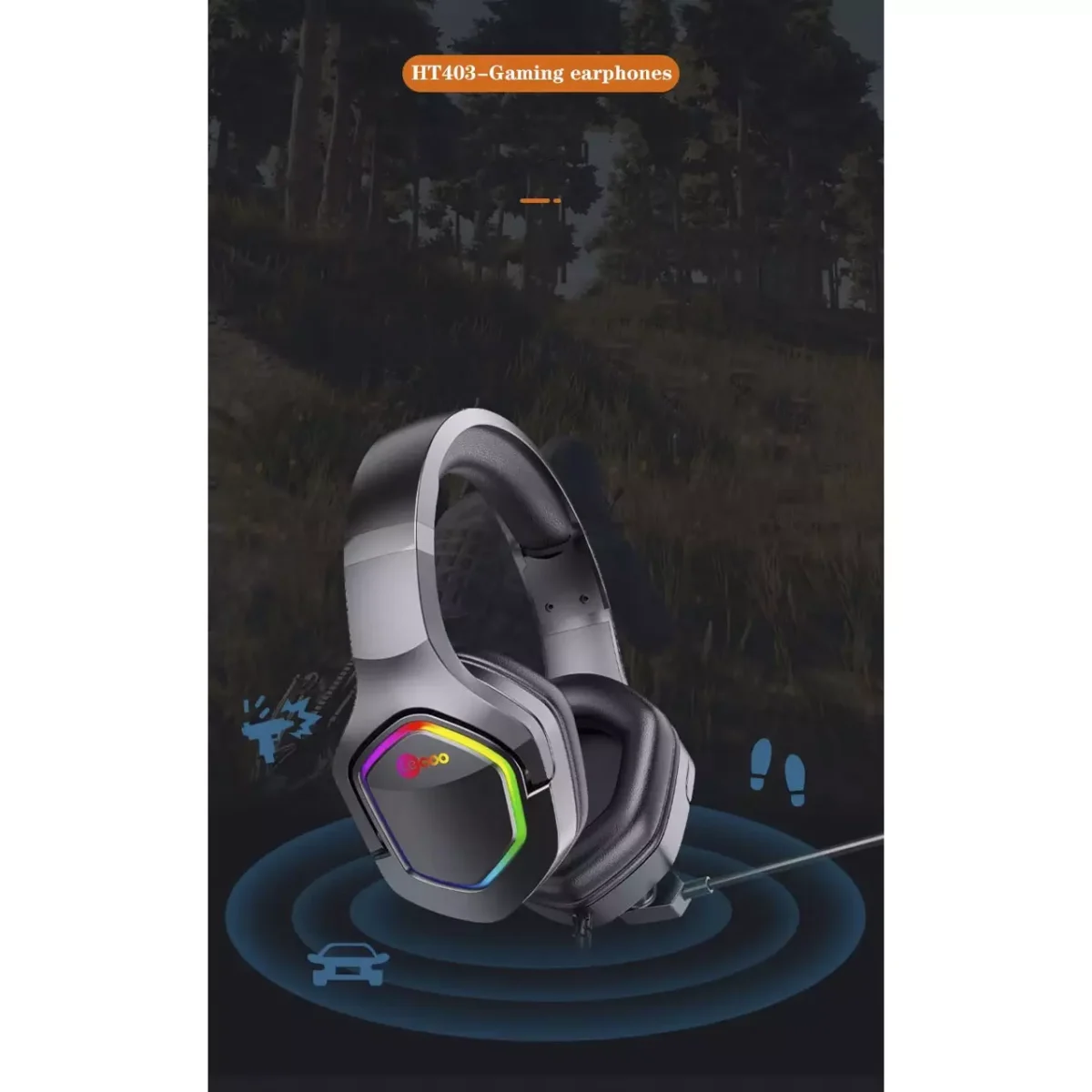 Lecoo HT403 USB RGB Gaming Headset - 7.1 Surround Sound