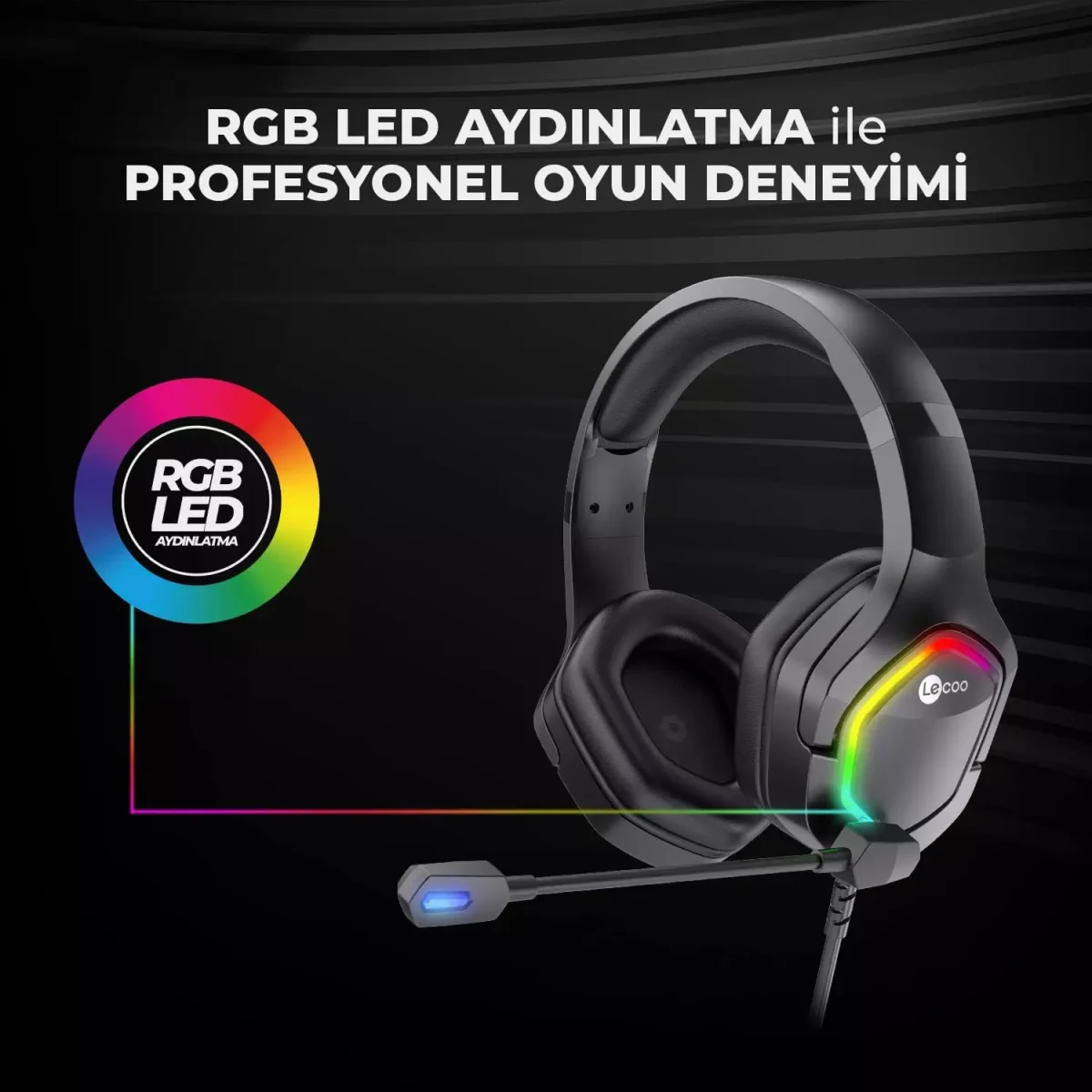 Lecoo HT403 USB RGB Gaming Headset - 7.1 Surround Sound