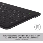 Logitech Keys-To-Go Wireless Bluetooth Keyboard For iPhone, iPad, Smartphone, Tablet, Windows, Apple TV