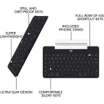 Logitech Keys-To-Go Wireless Bluetooth Keyboard For iPhone, iPad, Smartphone, Tablet, Windows, Apple TV