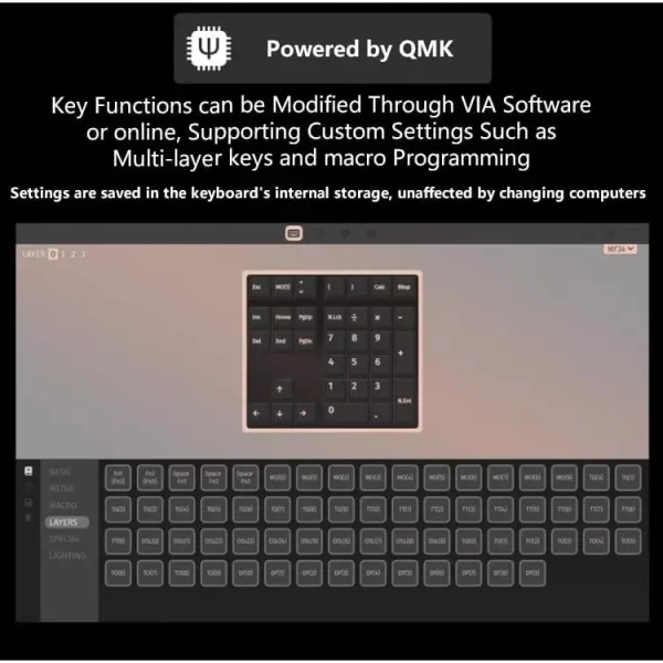 Magicforce MF34 RGB Mechanical Number Pad, Brown Switch Hot-Swappable