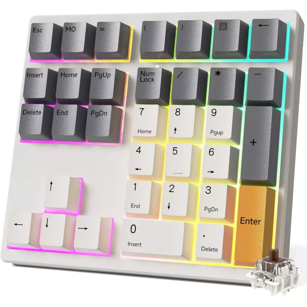 Magicforce MF34 RGB Mechanical Number Pad, Brown Switch Hot-Swappable