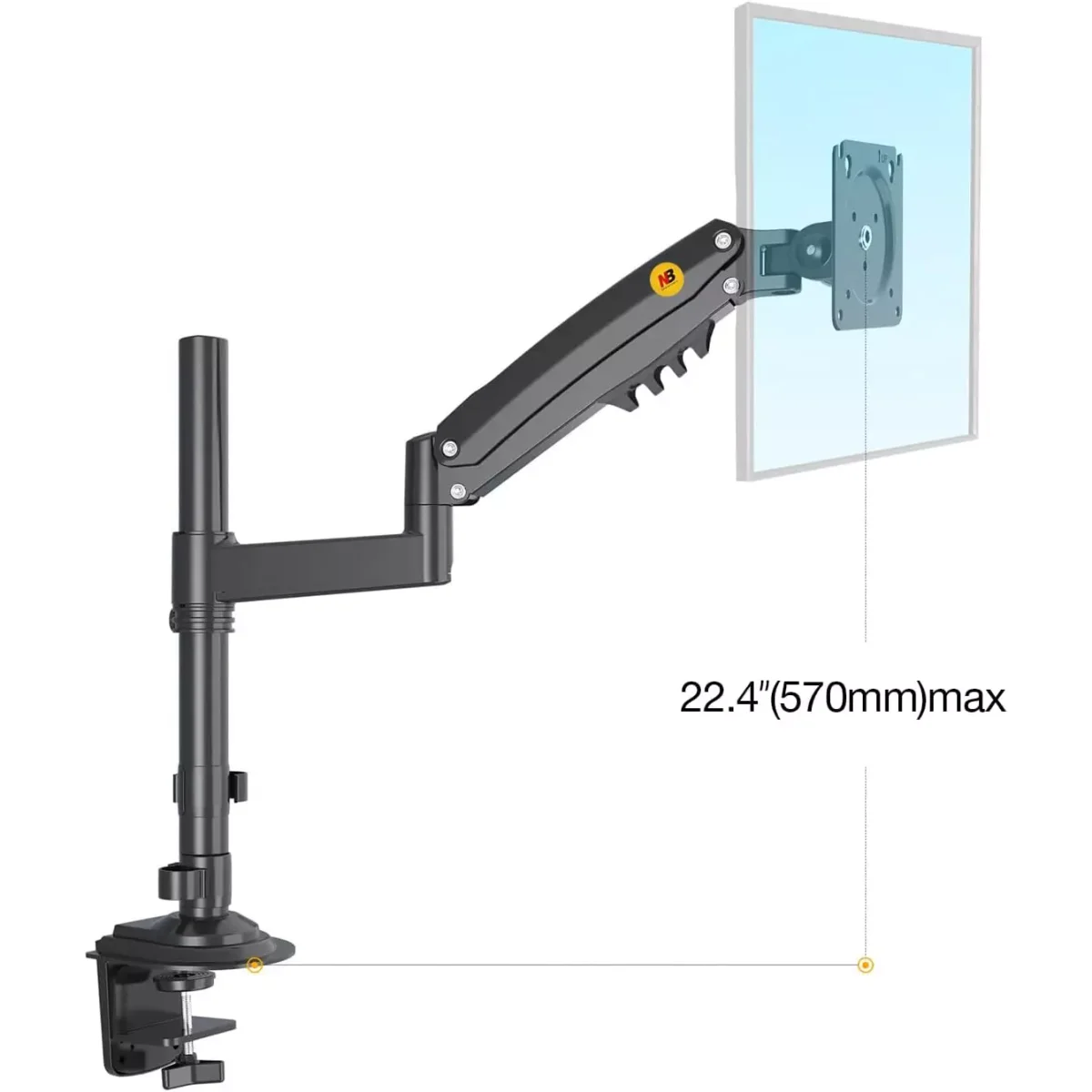 NB North Bayou H100 Monitor Arm Desk Mount with Gas Spring for 17-30 Inch