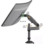 NB North Bayou H100 Monitor Arm Desk Mount with Gas Spring for 17-30 Inch