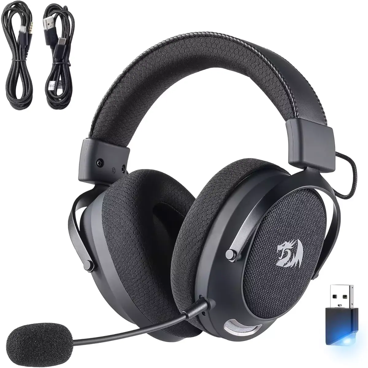 Redragon H858 3-Mode Wireless Gaming Headset, 7.1 Surround Sound, 53 mm Drivers