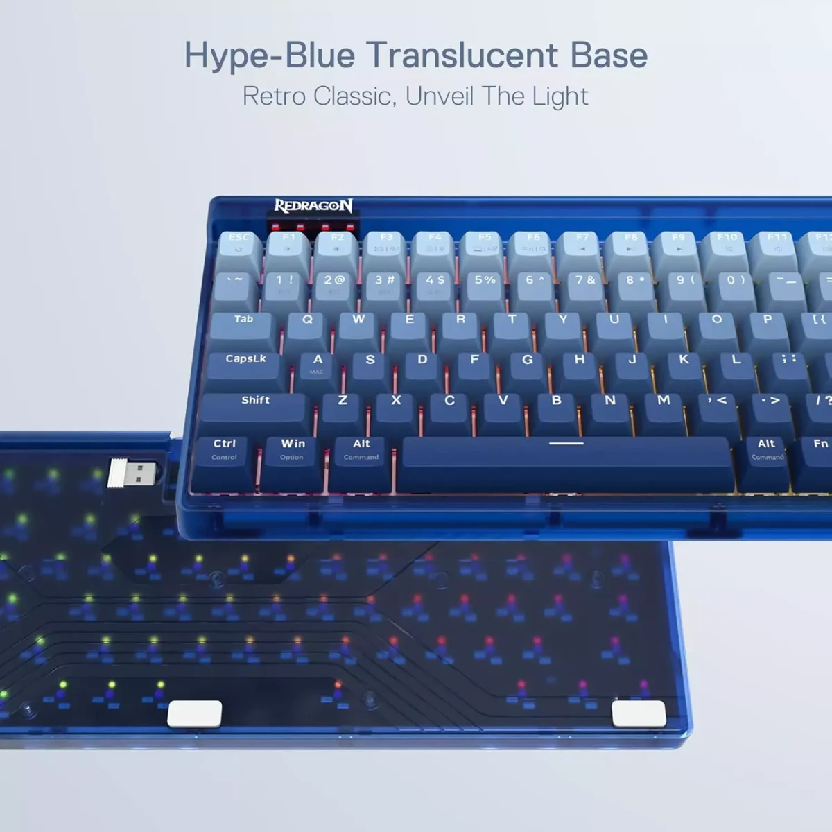 Redragon K656 GAREN PRO 3-Mode Wireless RGB Gaming Keyboard, Purple Tactile Switch