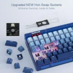 Redragon K656 GAREN PRO 3-Mode Wireless RGB Gaming Keyboard, Purple Tactile Switch