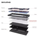 SKYLOONG GK75S Wireless,Bluetooth & Wired RGB Gaming Mechanical Keyboard - Gateron Red Switch Hot Swappable (Dark Fairy Tale)