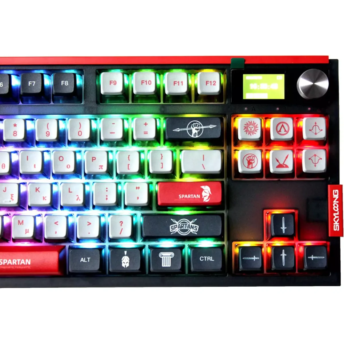 SKYLOONG GK87 PRO Lite RGB Gaming Mechanical Keyboard - Three Mode Wireless,Bluetooth & Wired - Gateron Red Switch - Hot Swappable (Spartan)