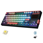 SKYLOONG GK87 PRO RGB Gaming Mechanical Keyboard - Three Mode Wireless,Bluetooth & Wired - Gateron Yellow Switch - Hot Swappable (Spartan)