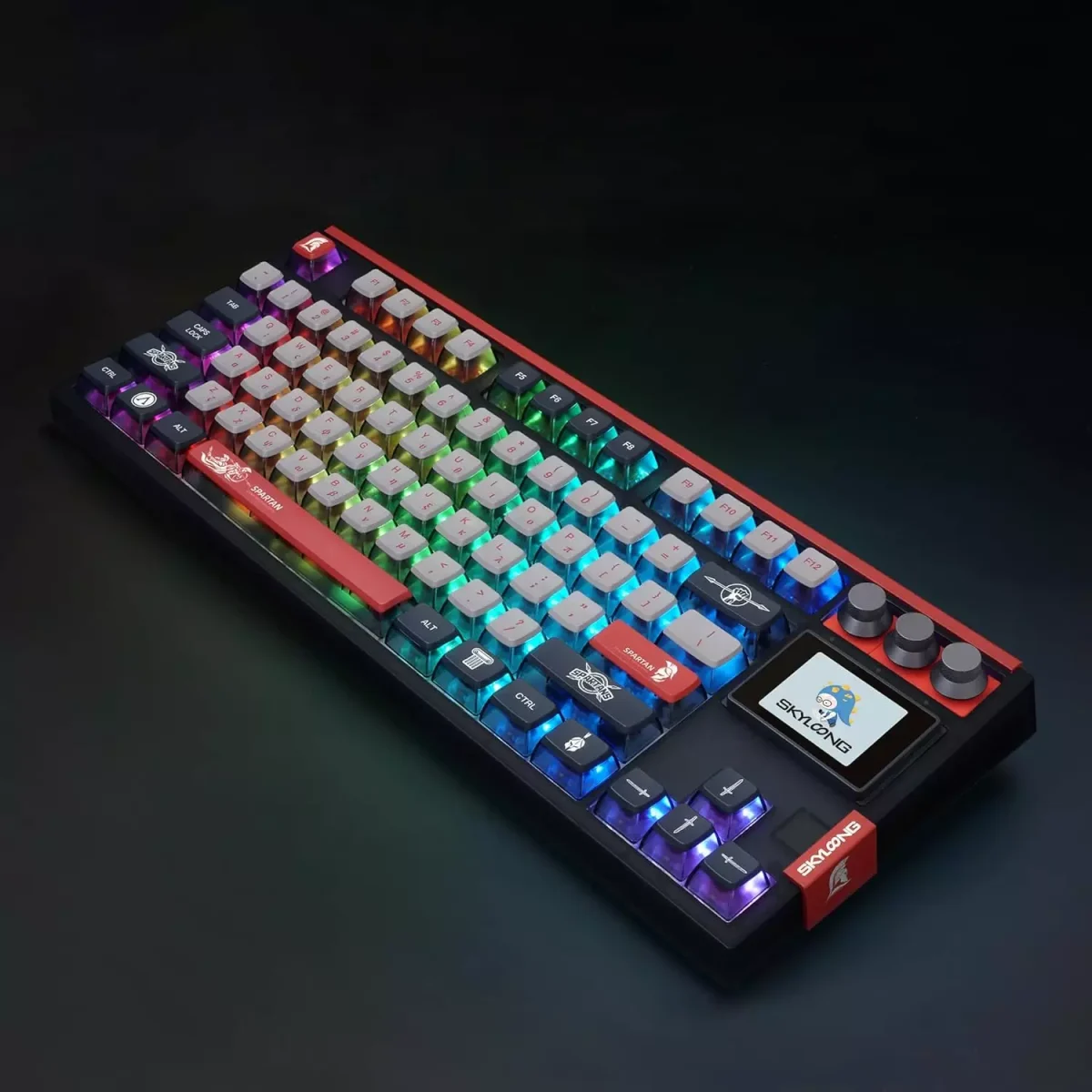 SKYLOONG GK87 PRO RGB Gaming Mechanical Keyboard - Three Mode Wireless,Bluetooth & Wired - Gateron Yellow Switch - Hot Swappable (Spartan)