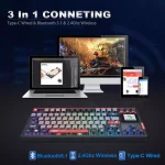 SKYLOONG GK87 PRO RGB Gaming Mechanical Keyboard - Three Mode Wireless,Bluetooth & Wired - Gateron Yellow Switch - Hot Swappable (Spartan)