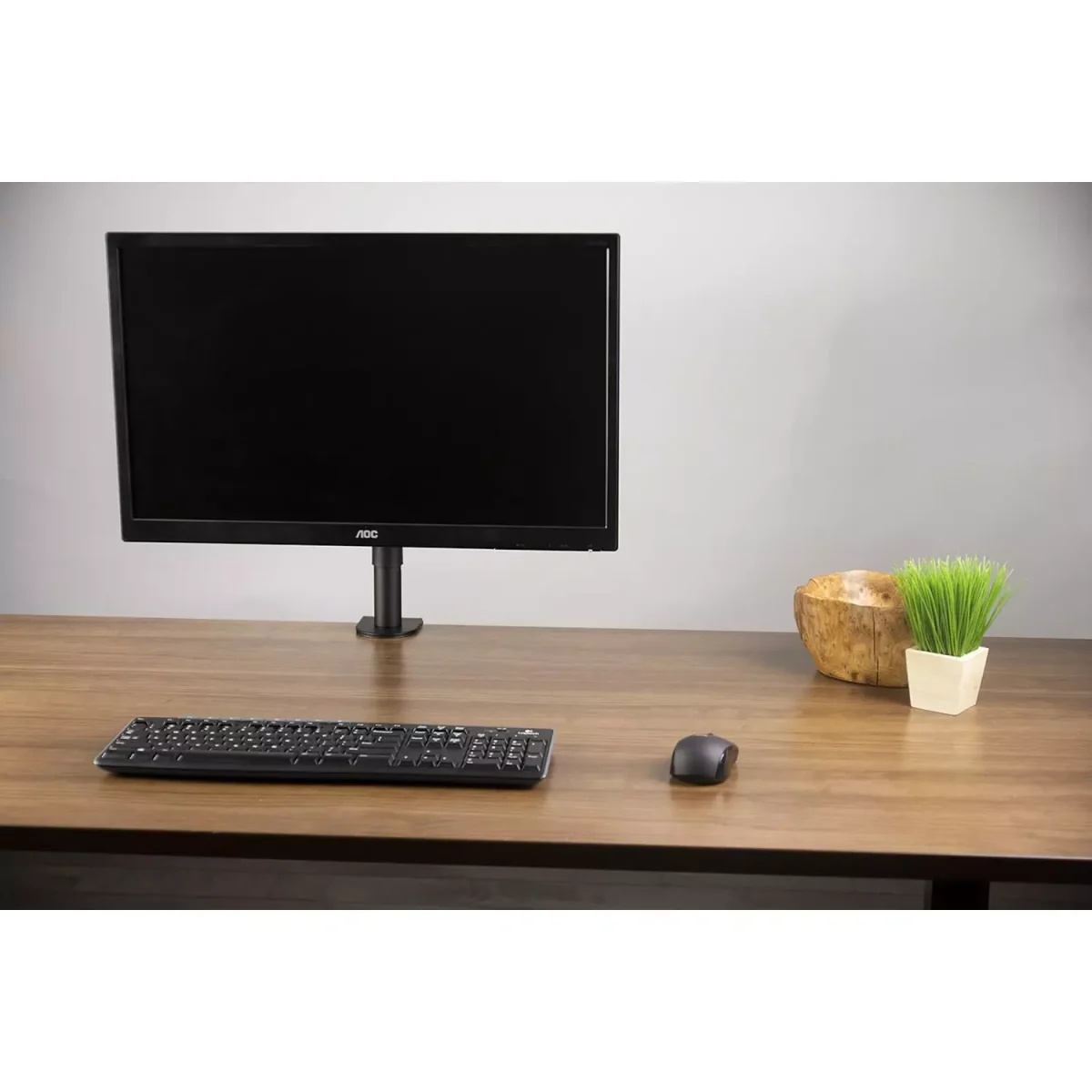 Single Monitor Desk Mount Stand with Double Center Arm Joint, Holds up to 10Kg with VESA 75x75mm or 100x100mm