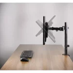 Single Monitor Desk Mount Stand with Double Center Arm Joint, Holds up to 10Kg with VESA 75x75mm or 100x100mm