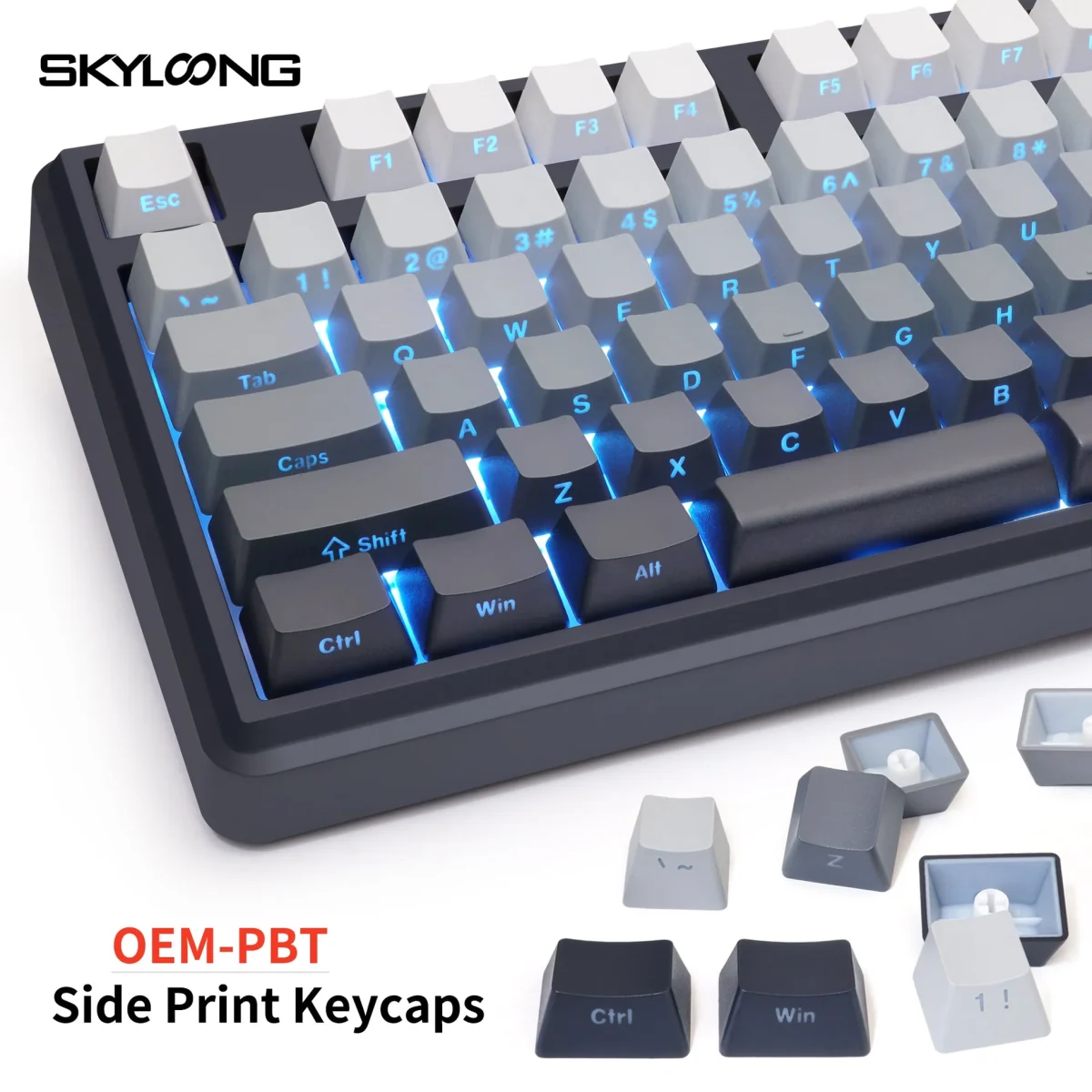 Skyloong GK104 Pro Wired,Wireless & Bluetooth Gaming Mechanical Keyboard - KTT Rose Pink Switches (Linear) - Upper Twilight Keycaps