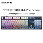 Skyloong GK104 Pro Wired,Wireless & Bluetooth Gaming Mechanical Keyboard - KTT Rose Pink Switches (Linear) - Upper Twilight Keycaps