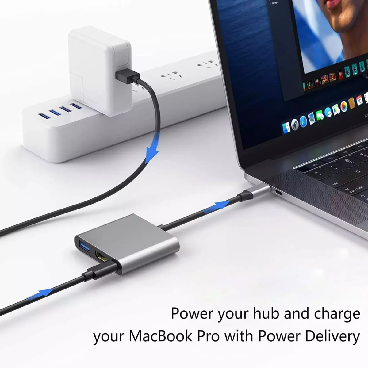 USB-C 3 in 1 to HDMI Adapter (Supports 4K 30Hz)