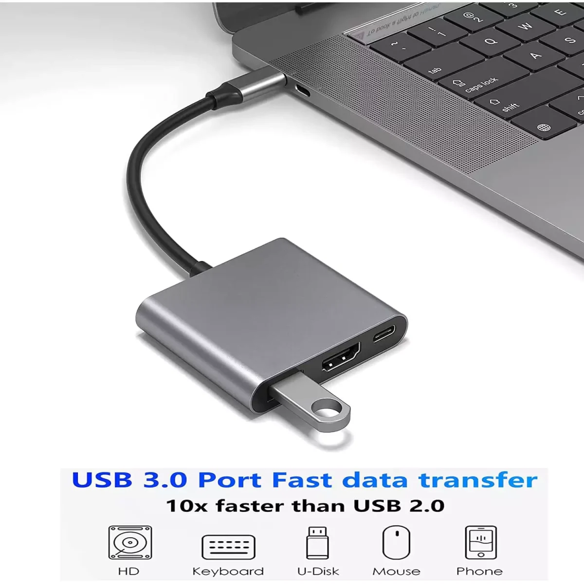 USB-C 3 in 1 to HDMI Adapter (Supports 4K 30Hz)