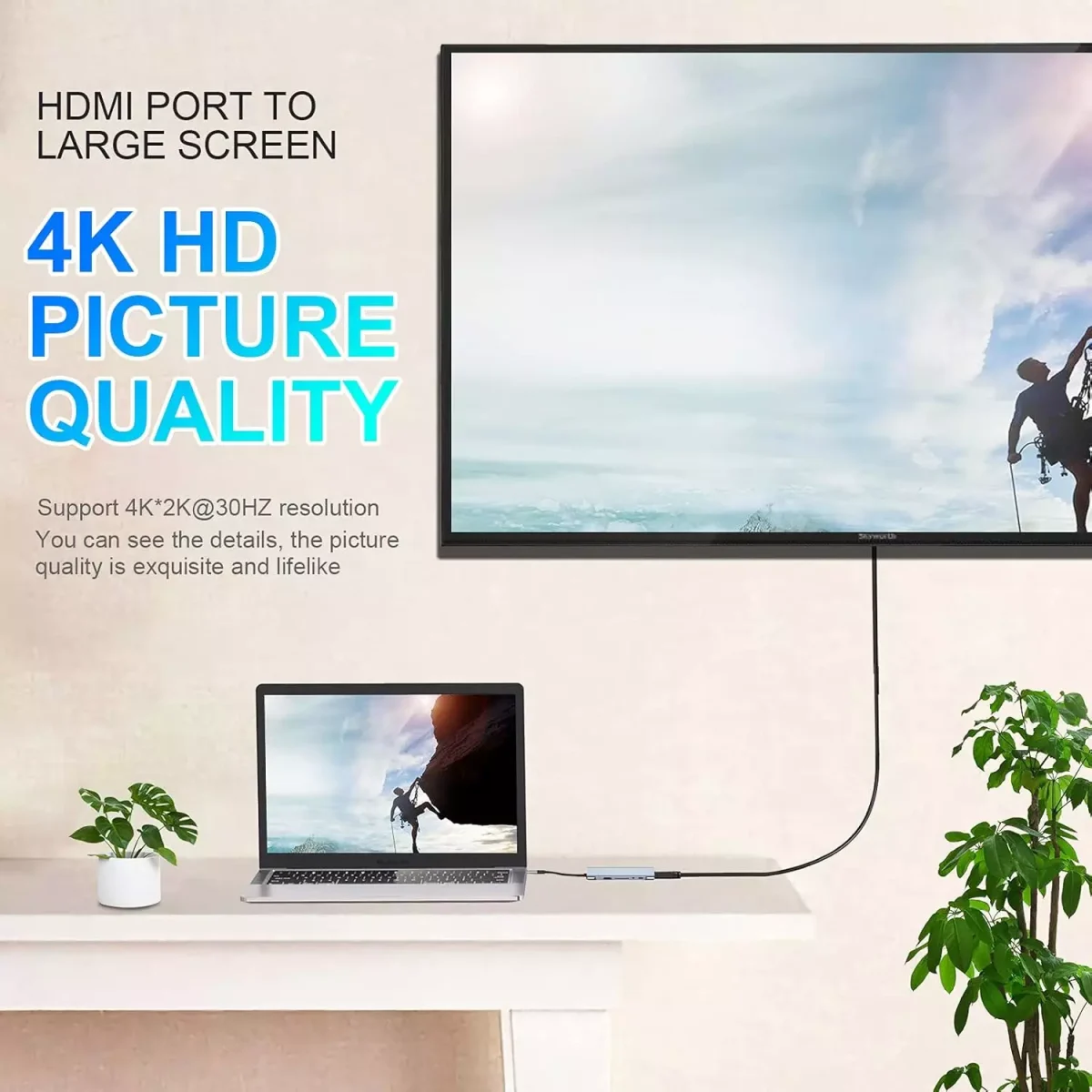 USB C HUB 11 in 1 with 4K HDMI, VGA, Type C PD, USB3.0, RJ45 Ethernet, SD/TF Card Reader, 3.5mm AUX