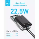 Anker Power Bank, 10,000mAh Portable Charger with Built-in USB-C Cable and Lanyard, 22.5W Max Output with 2 USB-C and 1 USB-A Port