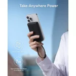 Anker Power Bank, 10,000mAh Portable Charger with Built-in USB-C Cable and Lanyard, 22.5W Max Output with 2 USB-C and 1 USB-A Port