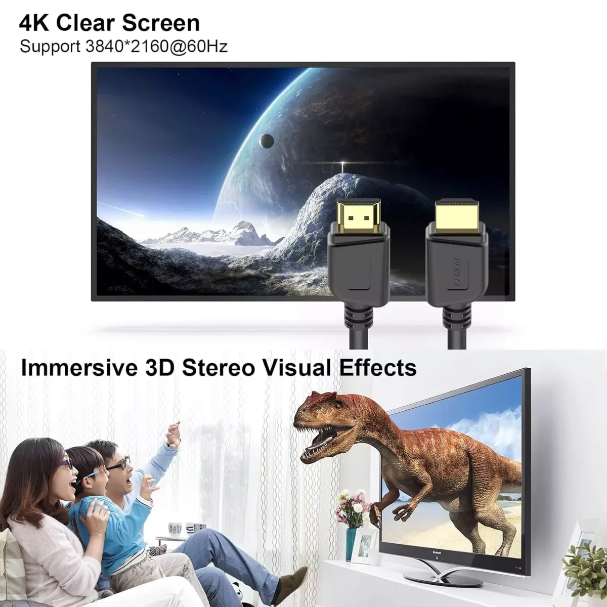 BENFEI HDMI 2.0 Cable 4K@60Hz, 2K@120Hz 28AWG (1.8 Meter)