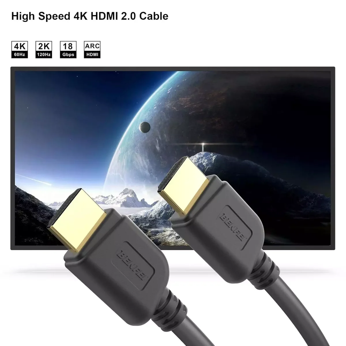 BENFEI HDMI 2.0 Cable 4K@60Hz, 2K@120Hz 28AWG (1.8 Meter)