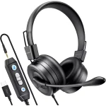EMEET HS20 USB3.5mm Headset with 360° Omni-Directional Microphone, in-Line Control, Mute Button