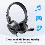 EMEET HS20 USB3.5mm Headset with 360° Omni-Directional Microphone, in-Line Control, Mute Button