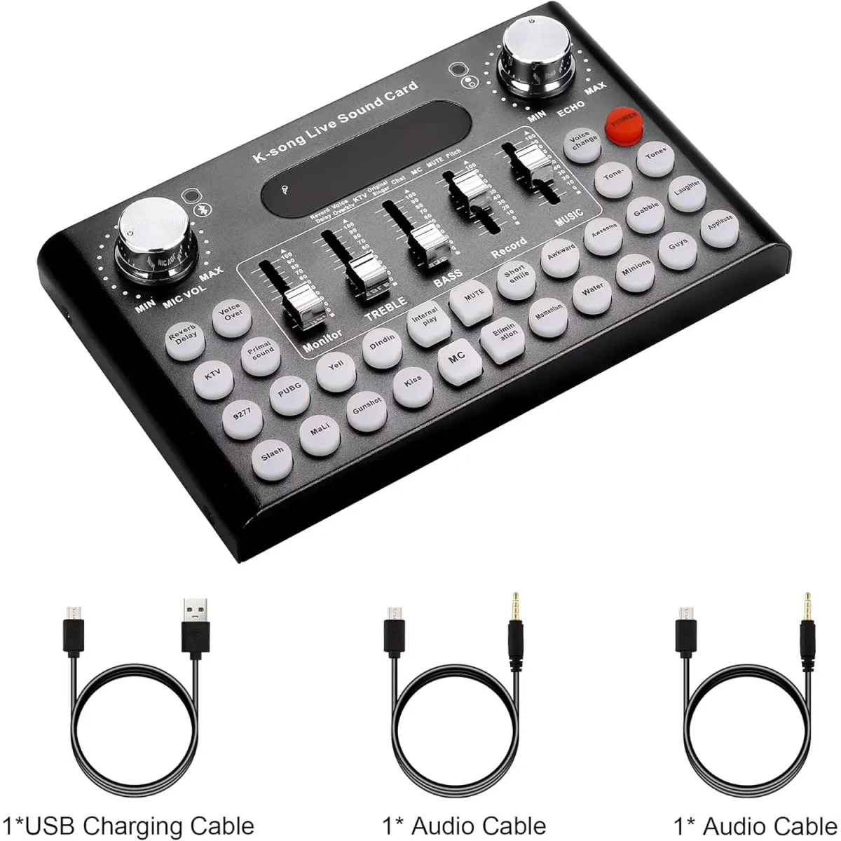 F007C Bluetooth Live Sound Mixer Card, Audio DJ Mixer