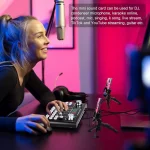 F007C Bluetooth Live Sound Mixer Card, Audio DJ Mixer