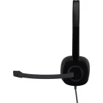 Logitech H151 Headset, Analog Stereo Headphones with Rotating Noise-Cancelling Microphone