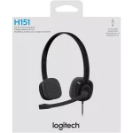 Logitech H151 Headset, Analog Stereo Headphones with Rotating Noise-Cancelling Microphone