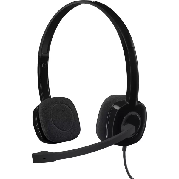 Logitech H151 Headset, Analog Stereo Headphones with Rotating Noise-Cancelling Microphone