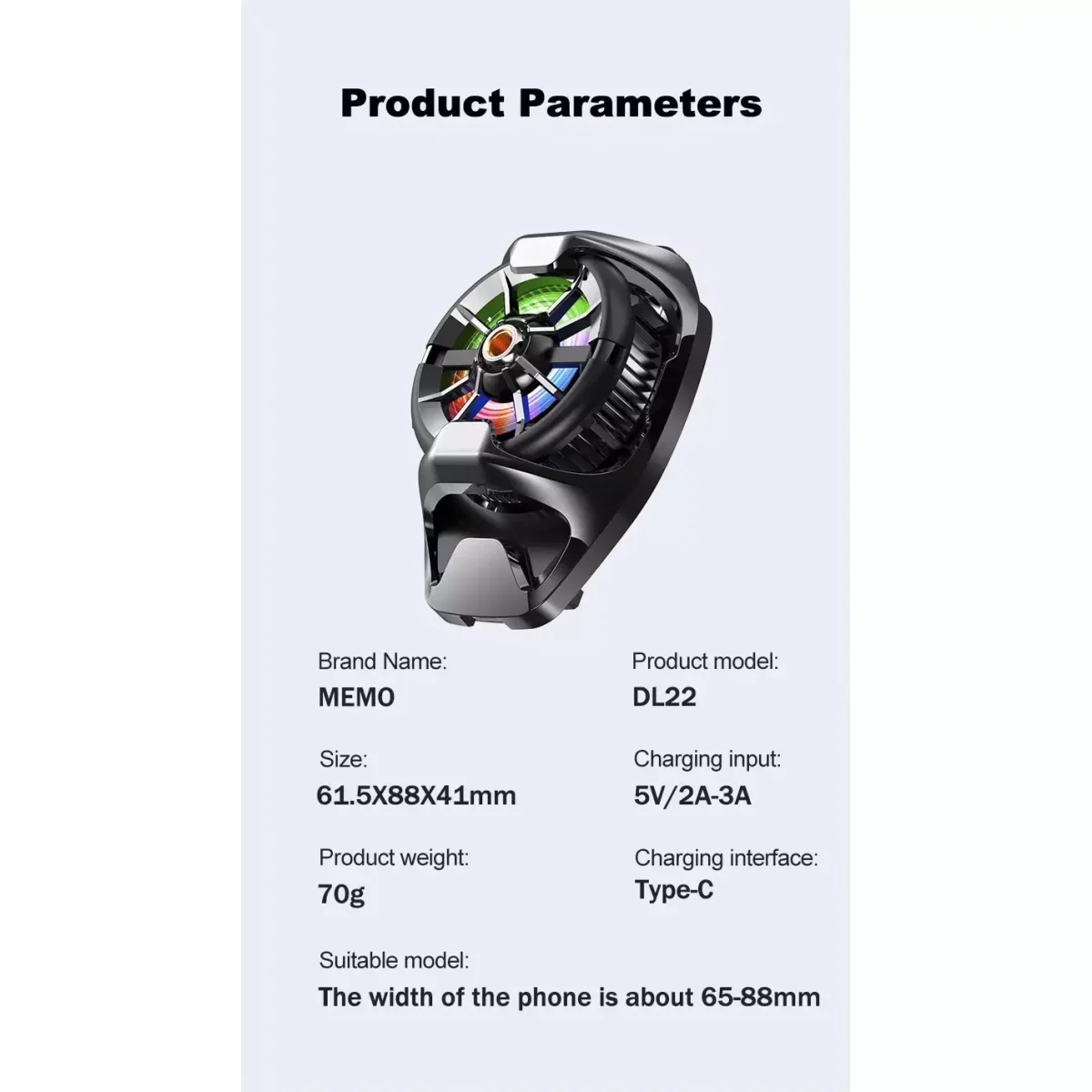 MEMO DL22 Back Clip Phone Cooler