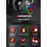 MONSTER AIRMARS N3S Gaming Headset - 7.1 Surround Sound - ENC Microphone - 53MM Drivers
