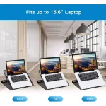 Mesh Metal Adjustable Laptop Stand for Desk, Fits Up to 15.6 inch Notebook, Mesh Ventilated Laptop Cooling Stand with 8 Tilt Levels