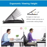 Mesh Metal Adjustable Laptop Stand for Desk, Fits Up to 15.6 inch Notebook, Mesh Ventilated Laptop Cooling Stand with 8 Tilt Levels