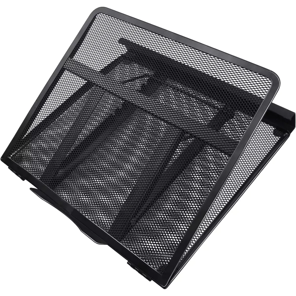 Mesh Metal Adjustable Laptop Stand for Desk, Fits Up to 15.6 inch Notebook, Mesh Ventilated Laptop Cooling Stand with 8 Tilt Levels
