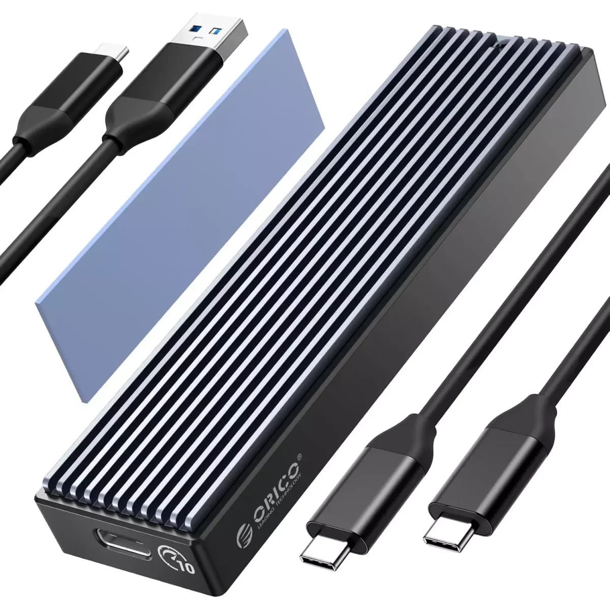ORICO M.2 NVMe SSD Enclosure, USB 3.1 Gen 2 (10 Gbps) to NVMe PCI-E M.2 SSD Case Support UASP for NVMe SSD Size 2230224222602280(up to 4TB)