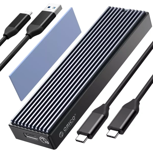 ORICO M.2 NVMe SSD Enclosure, USB 3.1 Gen 2 (10 Gbps) to NVMe PCI-E M.2 SSD Case Support UASP for NVMe SSD Size 2230224222602280(up to 4TB)