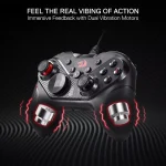 Redragon G710 RIFT Wired Gaming Controller - Dual Vibration Motors, Rapid Trigger, Ergonomic Design, 4 Programmable Keys, Customizable Macros, Adjustable Joystick Heights - Work for PC & Android & NS