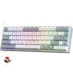 Redragon K631 CASTOR 65% Wired RGB Gaming Keyboard, Quiet Red Switch (White Grey)