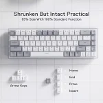 Redragon K631 CASTOR 65% Wired RGB Gaming Keyboard, Quiet Red Switch (White Grey)