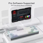 Redragon K631 CASTOR 65% Wired RGB Gaming Keyboard, Quiet Red Switch (White Grey)