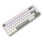 Redragon K705 LENA PRO 65% 3 Mode Wireless,Bluetooth & Wired Rainbow Gaming Keyboard, Quiet Red Switch (White Grey)