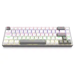 Redragon K705 LENA PRO 65% 3 Mode Wireless,Bluetooth & Wired Rainbow Gaming Keyboard, Quiet Red Switch (White Grey)
